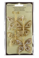 Recollections: Glacee Butterfly Embellishments White & Gold