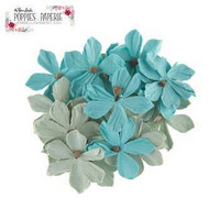 Poppies & Paperie Paper Flowers: Turquoise & Sage