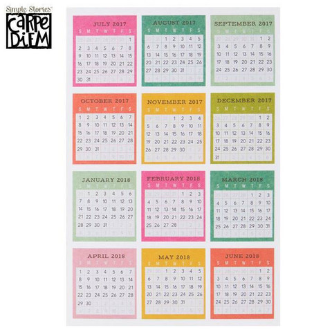 Carpe Diem: Mini Monthly Calendar Stickers 2017-2018 - Piia Paper -  Askartelutarvikkeet - Taidetarvikkeet - Paperiaskartelu - Suomalainen  verkkokauppa