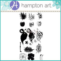 Layering Clear Stamps:  Tropical -kirkas leimasinsetti