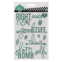 Buzzword Glitter Stickers: Turquoise -tarrapakkaus