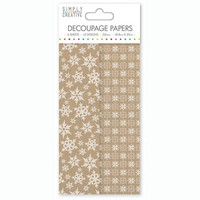 Decoupage Papers:  Kraft Snowflake