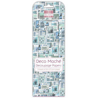 Deco Mache Decoupage Papers: Blue Stamps