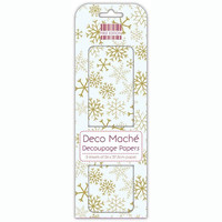 Deco Mache Decoupage Papers: Gold Snowflakes