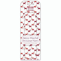 Deco Mache Decoupage Papers: Reindeer Red Repeat