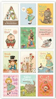 Postage Stamp Stickers: Alice in Wonderland 1