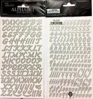 Alpha Stickers: Script Silver