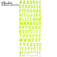 Bubble-A-Bilities Epoxy Alpha Stickers: Block Lime Green