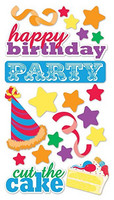 Sticko 3D Metallic Stickers: Birthday Party