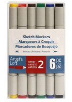 Artist's Loft Dual Tip Sketch Markers 6 pc : Primary  - tussipakkaus