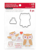 Recollections Valentine stamps & dies: Owl -setti