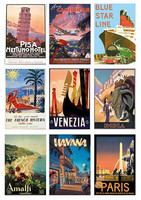 Vintage Travel  A4 korttikuva-arkki