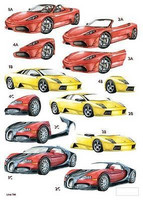 Stanssattu 3d-arkki:  Super Cars (foilattu)