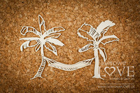 Vintage Tropical Island: Palm Trees with Hammock -chipboardpakkaus