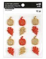 Halloween Glitter Embellishments: Pumpkins and Leaves