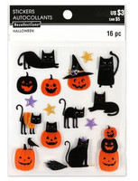 Halloween 3D Stickers: Cat & Pumpkin