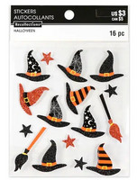 Halloween 3D Stickers: Witch Hats