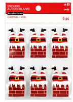 Christmas 3D Stickers: Santa Chimneys