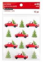 Christmas 3D Stickers: Christmas Trees & Trucks