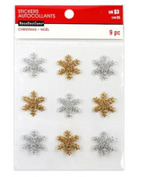 Christmas Glitter Embellishments: Silver & Gold Snowflakes