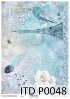 Printed Vellum A4: Paris Blue