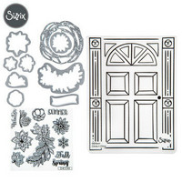 Sizzix Framelits with stamps & Texture Fades: Door Wreath