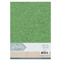 Card Deco Essentials Glitter Paper A4: Light Green - glitterkartonkipakkaus