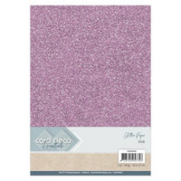 Card Deco Essentials Glitter Paper A4: Pink - glitterkartonkipakkaus