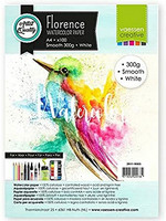 Vaessen Creative: Florence Smooth 300gsm akvarellipaperipakkaus A4 / 100 arkkia