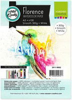 Vaessen Creative: Florence Smooth 300gsm akvarellipaperipakkaus A5 / 100 arkkia