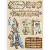 Stamperia Colored Wooden Shapes: Lady Vagabond Labels -puukuviot