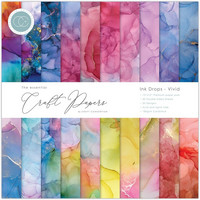 CC Essential Craft Papers 12 x 12 :  Ink Drops - Vivid