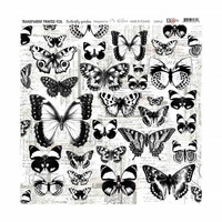 13arts Transparent Printed Foil : Butterfly Garden  12x12   - asetaattiarkki