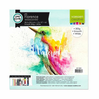 Vaessen Creative: Florence Smooth 300gsm akvarellipaperipakkaus 12x12 / 5 arkkia