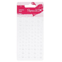 Papermania Adhensive Pearls: White -helmitarrat