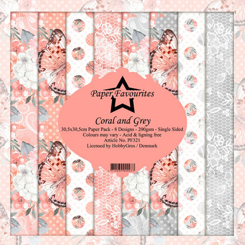 Paper Favourites: Coral and Grey 12x12 kokoelma