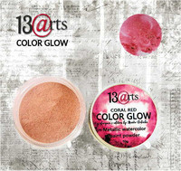 13arts Color Glow Metallic Watercolor: Coral Red 10g - jauhevesiväri