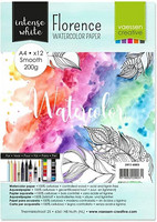Vaessen Creative: Florence Smooth 200gsm akvarellipaperipakkaus A4 / 12 arkkia