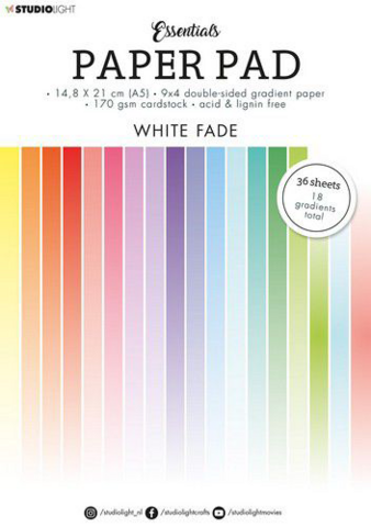 Studio Light Essentials A5 Paper Pad: White Fade  - paperikko