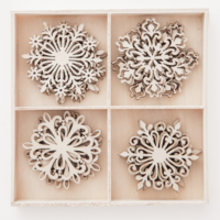 Wooden Shapes: Snowflakes Large - puukoristeet