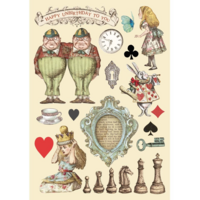 Stamperia Colored Wooden Shapes: Alice Chessboard  -puukuviot