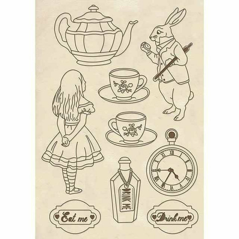 Stamperia Wooden Shapes: Alice -puukuviot