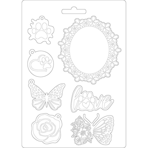 Stamperia Soft Mould A5: Frame & Butterfly