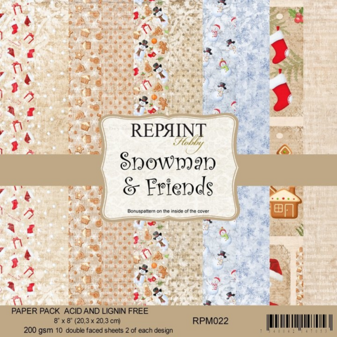 Reprint: Snowman & Friends 8x8 - paperikokoelma