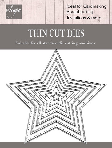 Scapa Thin Cut Dies: Stitched Stars - stanssisetti