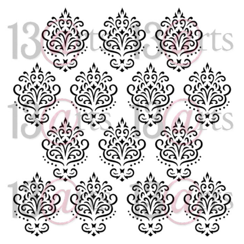 13arts: Elegant Damask 6 x 6 -sabluuna