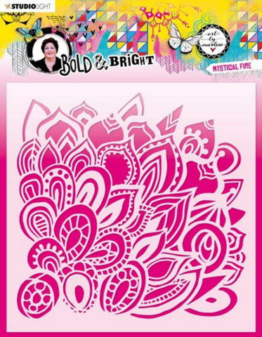 Art By Marlene Bold & Bright : Mystical Fire Mask Stencil  #68 -sabluuna
