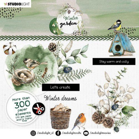 Studio Light: Winter Garden Die Cut Book 15 x 15 cm  - leikekuvalehtiö