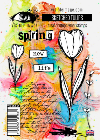 Visible Image: Sketched Tulips A6 -leimasinsetti