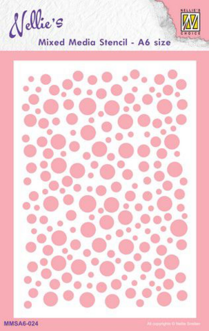 Nellies Choice Mixed Media A6  Stencil  : Bubbles 2 -sabluuna
